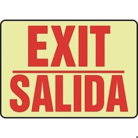 Accuform Exit Sign, Adhesive Glow Vinyl, 14 in W, 10 in H SBMADC501MGF
